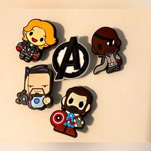 Brand New 5 Pack Marvel Avengers Superheroes Shoe Charms